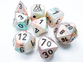 CHESSEX - Dados Poliédricos Lustrous Sea Shell/Black Luminary - Gamesmart